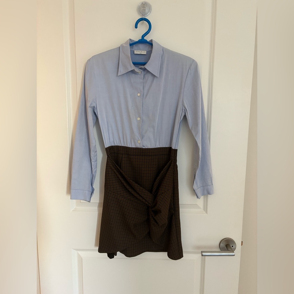 Sandro Layered Effect Dress (Ciel)